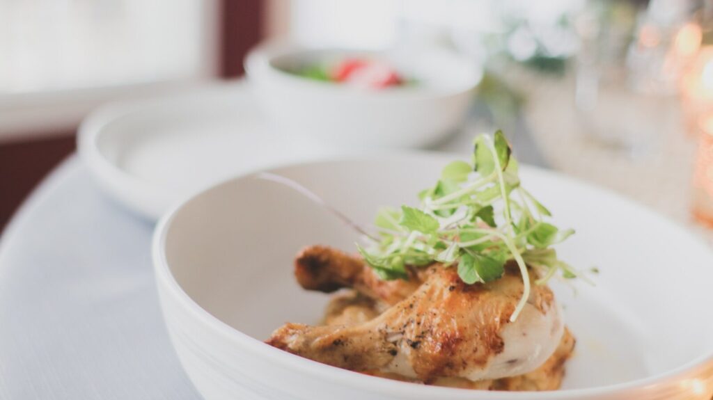cooked food on white ceramic plate
